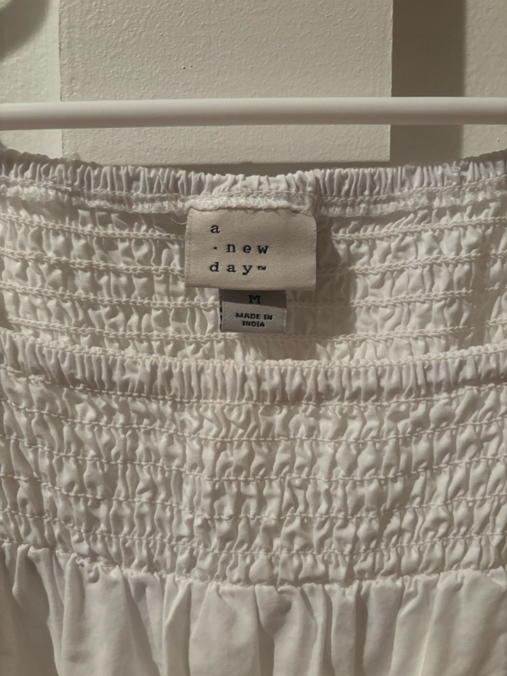 A New Day White Cotton Eyelet Maxi Dress with Cap Sleeves Sz M - Picture 8 of 8